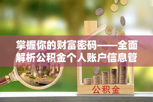 泸定掌握你的财富密码——全面解析公积金个人账户信息管理与优化