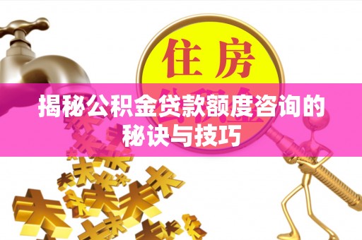 泸定揭秘公积金贷款额度咨询的秘诀与技巧