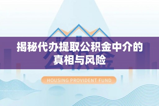 泸定揭秘代办提取公积金中介的真相与风险