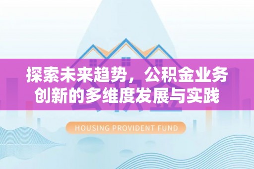 泸定探索未来趋势，公积金业务创新的多维度发展与实践