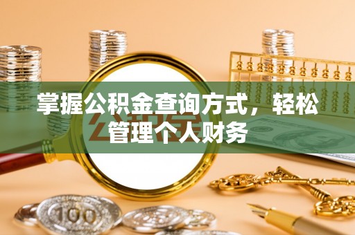 泸定掌握公积金查询方式，轻松管理个人财务