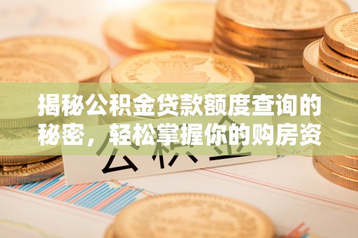 泸定揭秘公积金贷款额度查询的秘密，轻松掌握你的购房资金