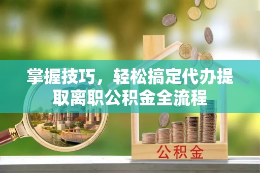 泸定掌握技巧，轻松搞定代办提取离职公积金全流程