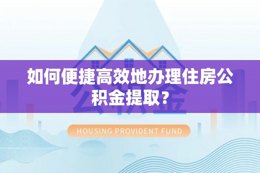 泸定如何便捷高效地办理住房公积金提取？
