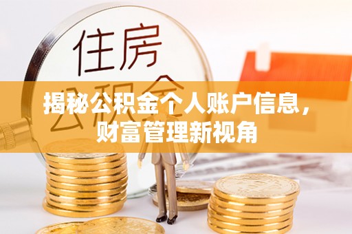 泸定揭秘公积金个人账户信息，财富管理新视角